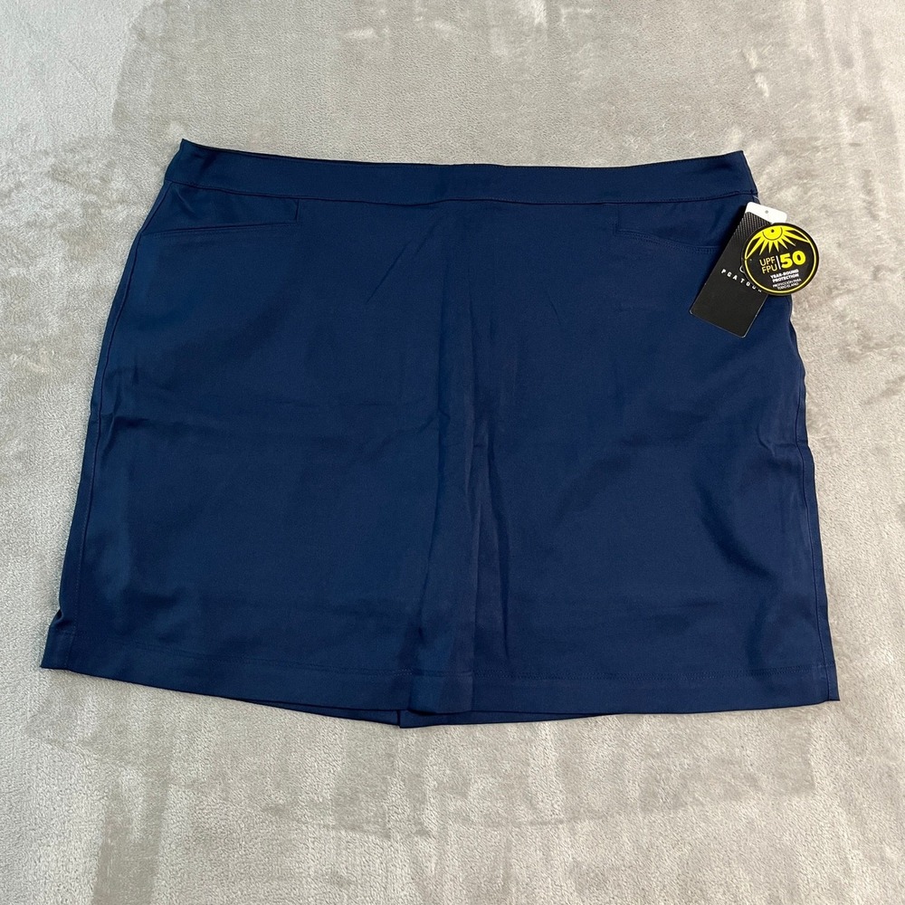 NWT PGA Tour Womens Golf Skort Black Iris Navy Blue UPF 50 Stretch 18 (40)